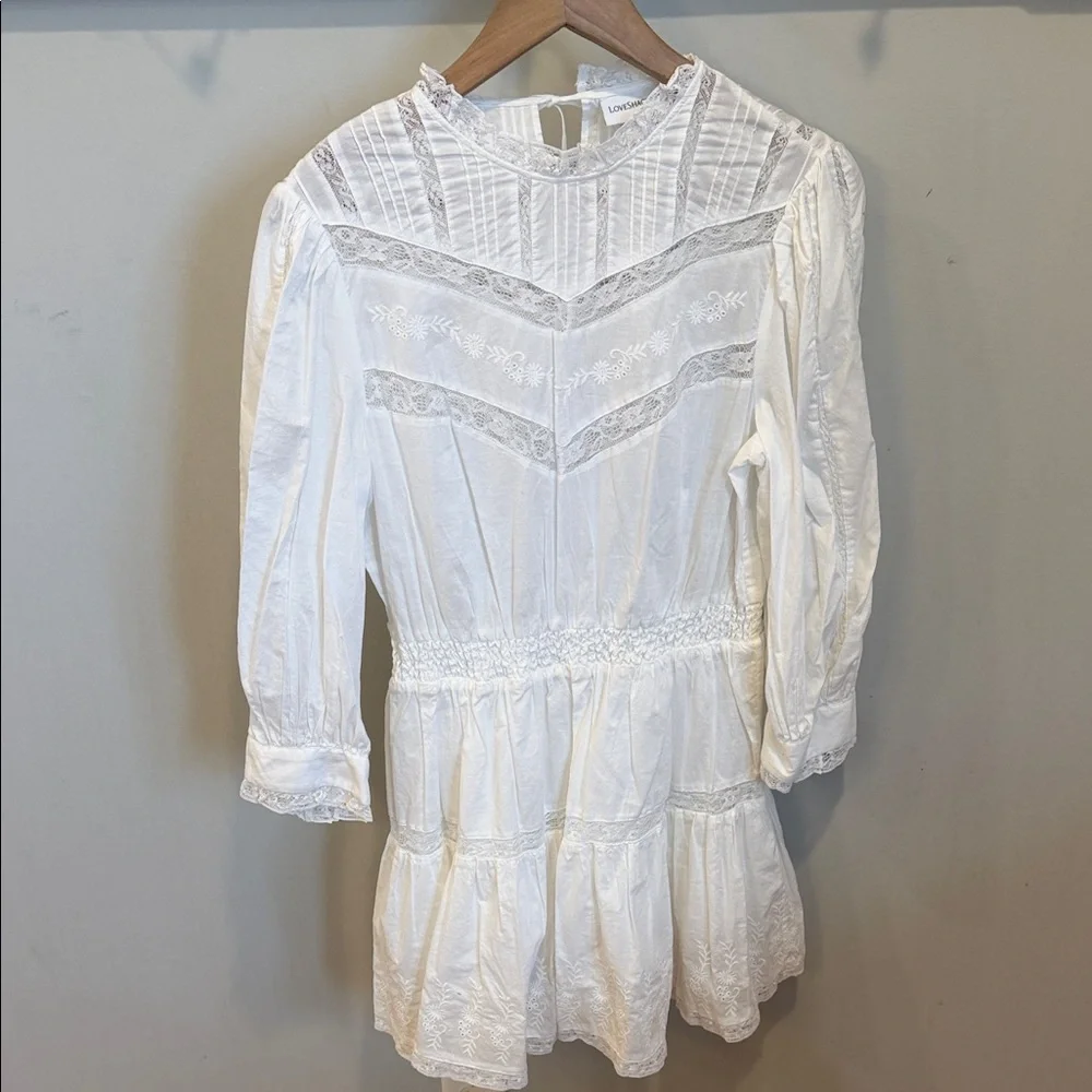 LoveShackFancy X Target Talula White Embroidered‎ Lace Dress Size Medium - Picture 2 of 10